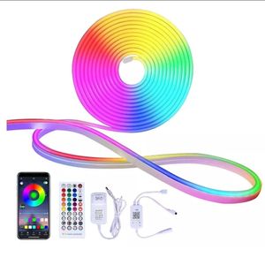 Tira De Luz Led Rgb De Neón Flexible Bluetooth De 5m