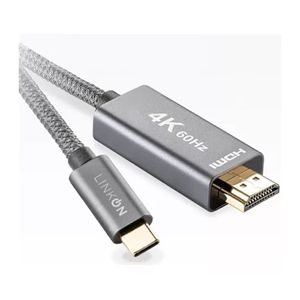 Cable Adaptador Usb C A Hdmi V2.1 4k 60hz Trenzado Oro 2mt