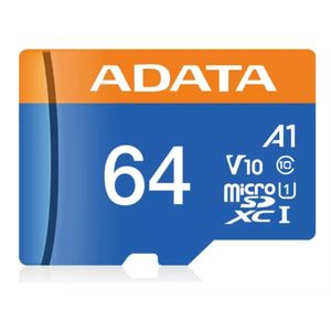 Memoria Micro SD Adata AUSDH64GUICL10A1 64GB A1 Con Adaptador SD