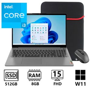 Portátil Lenovo Ideapad Slim 3 Core I3 N305 Ram 8GB Ssd 512GB 15.6’FHD Wiind 11 Mas Funda y Mouse Inalambrico