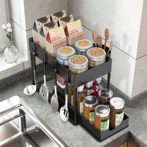 Organizador Multifuncional Para El Hogar 2 Niveles Bandeja Corrediza