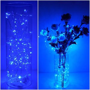 Guirnalda De Luces 8 Modos Impermeable Recargable Luz Solar 20 Metros Azul