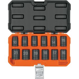 Juego de 12 dados de impacto cuadro 1/2", 6 puntas mm Truper
