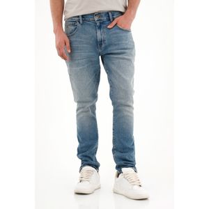 Jean Nudy tiro medio azul para hombre