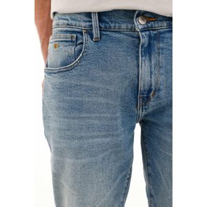 Jean Nudy tiro medio azul para hombre