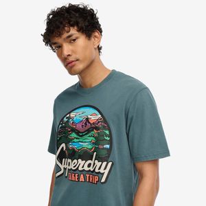 Camiseta Manga Corta Para Hombre Travel Postcard Graphic Tee Superdry