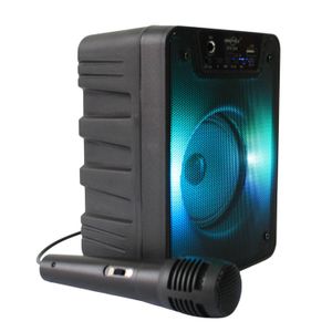 Parlante Portatil Recargable Con Microfono Y Luces Integradas
