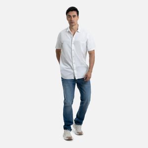 Camisa Manga Corta Color Ivory Para Hombre