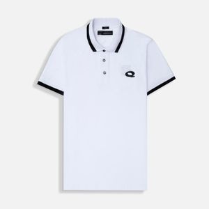 Polo Manga Corta Color Blanco Raya Negra Para Hombre