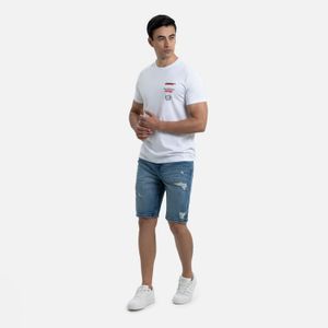 Bermuda 5 Bolsillos Color Azul Medio Para Hombre