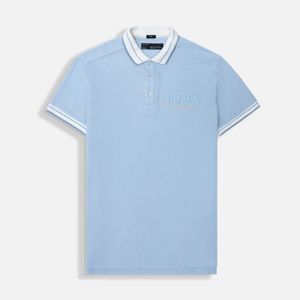 Polo Manga Corta Color Azul Chambray Para Hombre