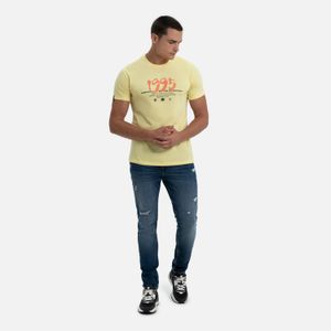 Camiseta Estampado Localizado Color Banana Palido Para Hombre