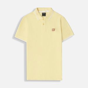 Polo Tipping Color Banana Palido-Blanco Para Hombre