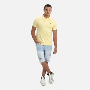 Polo Tipping Color Banana Palido-Blanco Para Hombre
