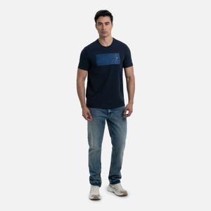 Camiseta Premium Manga Corta Color Azul Noche Para Hombre