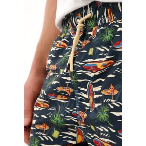 Pantaloneta de baño con estampado playero multicolor para hombre