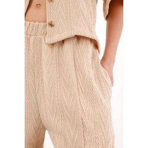 Pantalón tejido de bota recta café para mujer