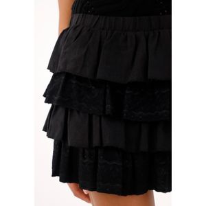 Falda corta negra con boleros para mujer