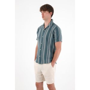 Camisa tipo bowling a rayas para hombre