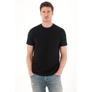 Camiseta en tela piqué negra para hombre