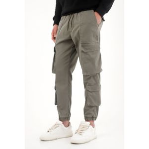 Pantalón jogger con pretina elástica gris para hombre