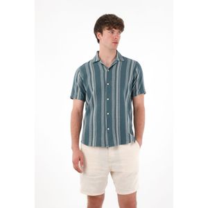 Camisa tipo bowling a rayas para hombre