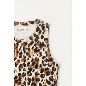 Camiseta crop de estampado animal print para niña