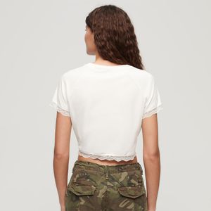Top Para Mujer 90'S Lace Trim Tee Superdry