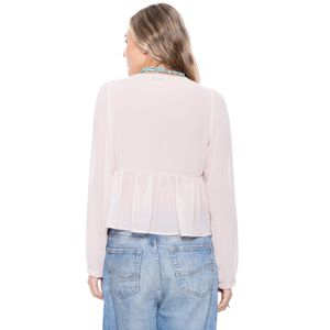 Camisa Manga Larga En Chiffon