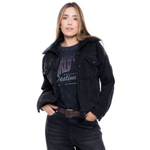 Chaqueta Trucker Con Cuello Ovejero