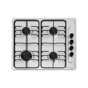 Estufa Empotrar Challenger 59cm 4 Puestos Gas Natural Negro - Potencia 12000 BTU - Procesador de Gas Natural - 4 Puestos