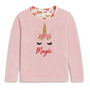 Pijama unicornio rosa para niña