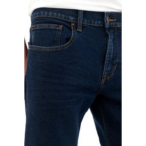 Jean Recto de tiro medio azul oscuro para hombre