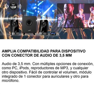 Parlantes Subwoofer Genius SW-2,1 300X Control Pod 10W Rms