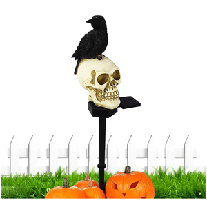 Lampara De Calavera Y Cuervo Negro