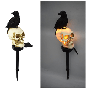 Lampara De Calavera Y Cuervo Negro