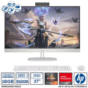 Computador AIO HP AMD Ryzen 7-7730U Ram 16GB - 512GB 27 Pulgadas FHD Blanco