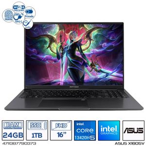 Computador Portatil Asus X1605V Intel Core i5-13420H Ram 24GB - 1TB 16 Pulgadas WUXGA