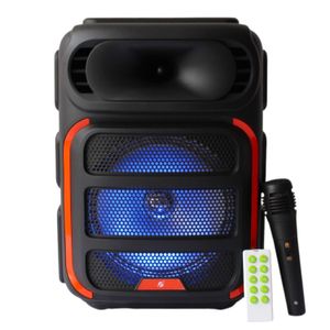 Parlante Portatil Con Microfono Luz Led Y Sonido Potente