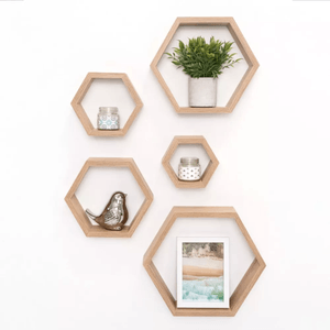 Repisas Hexagonales Grace Beige X 5 Unidades