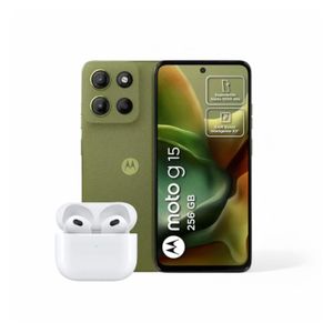 Celular MOTOROLA G15 4GB 256GB Verde con Audífonos Inalámbricos