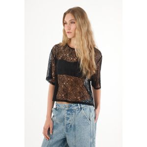 Camiseta Boxy fit de silueta amplia negra para mujer
