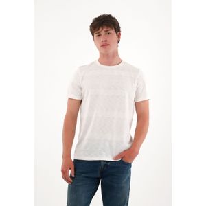 Camiseta básica a rayas crudo para hombre