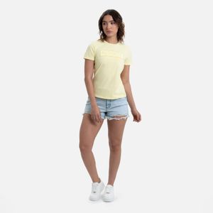 Camiseta Premium Manga Corta Color Banana Palido Para Mujer