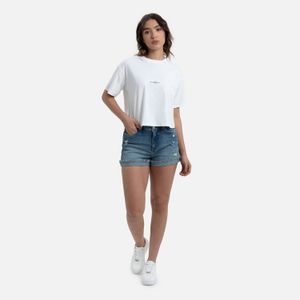 Camiseta Manga Corta Color Ivory Para Mujer