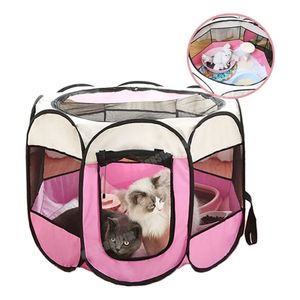 Casa Corral Perros Plegable Mascota Aire Libre Rosa