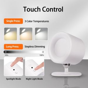 Luz De Pared Led Recargable 3 Tonos Con Control