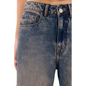 Jean Horseshoe de tiro bajo con dirty fuerte para mujer
