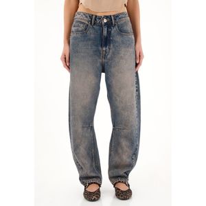 Jean Horseshoe de tiro bajo con dirty fuerte para mujer