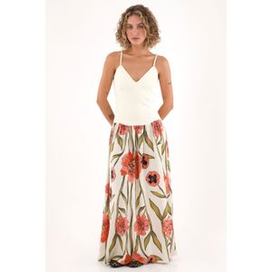 Vestido largo con estampado de flores para mujer